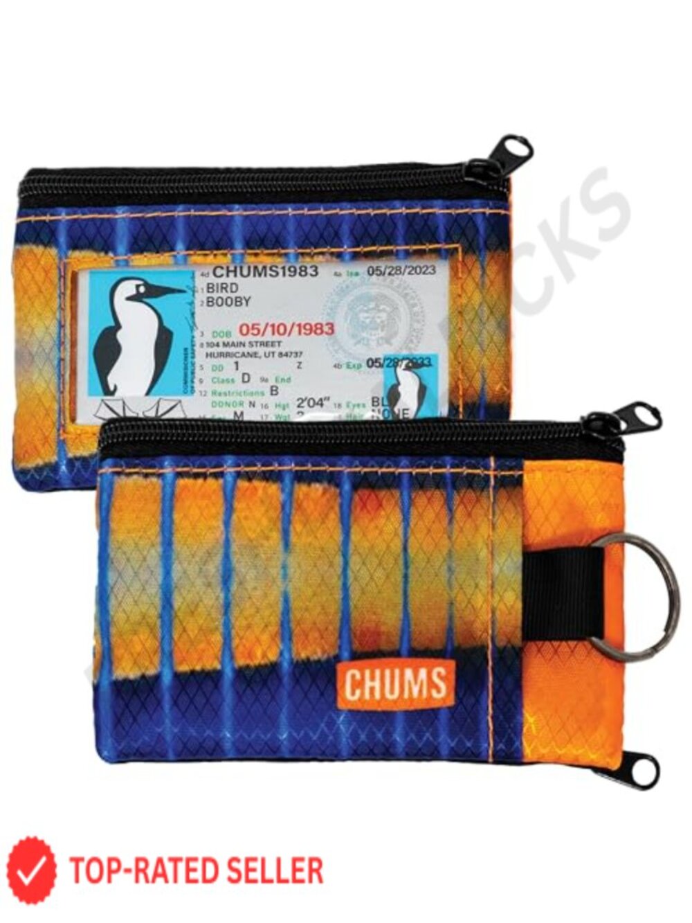 Chums Surfshorts Wallet RFID Blocking Minimalist Keychain Wallet for Men Nylon